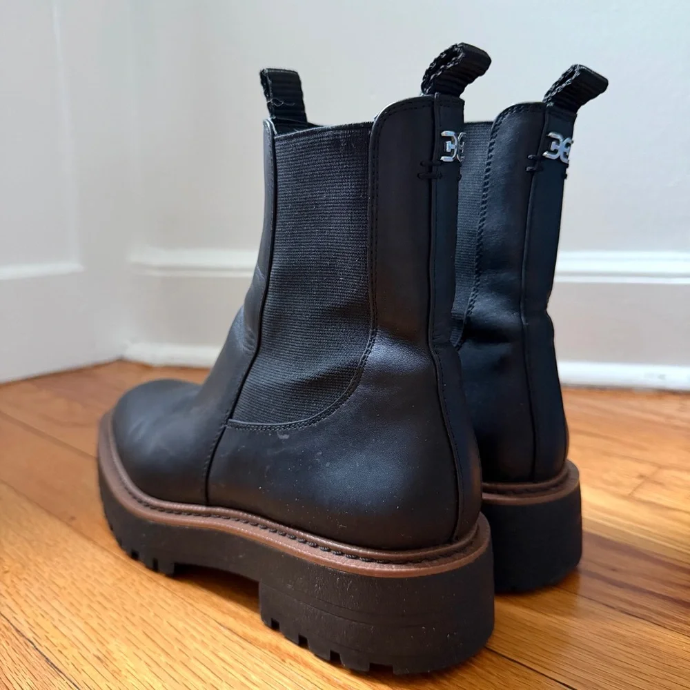 Sam Edelman Laguna Black Chelsea Ankle Boots with Lug Sole Women’s Size 7